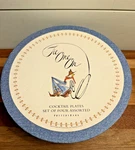 Pottery Barn "tie One On" Cocktail Plates Set Of 4 Western Motif Used. Price: $22.00.