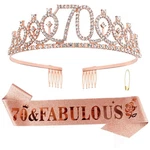 Casoty Rose Gold 70TH Birthday Sash And Tiara For Women, & Fabulous A... New. Price: $14.54.