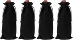 Uxcell 4 Pcs Wine Bottle Gift Bags With Drawstrings, Velvet 1 Inch, Black New. Price: $18.17.