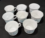 Corelle Blue Heather Coffee Cups Mugs Set Lot 8 Vintage Flat Bottom Used. Price: $26.99.