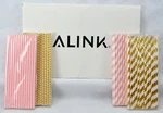 100 Paper Straws Pink Gold Party Biodegradable Birthday Shower 4 Designs Open. Price: $5.99.