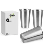 Hamiladuo 4PACK 16 Oz Steel Pint Cups,stainless Large, Color New. Price: $14.76.