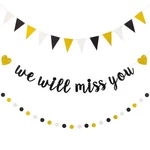 Boao 3 Pieces Will Miss You Going Away Farewell Banner Black, White, Gold New. Price: $11.37.