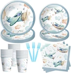 Airplane Birthday Party Decorations Tableware For 24 Plates Cups Napkins Set New. Price: $27.99.