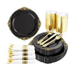 Hioasis 350PCS Black And Gold Plastic Plates With Silverware For... New. Price: $92.98.