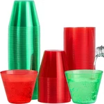 Joyin Pcs Clear Disposable Plastic Cups Oz Christmas Red Green Drinking New. Price: $28.37.