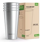 Haushof Pint Cup, 20 Stainless Steel Cups, Stackable Metal Oz, Silver New. Price: $26.81.