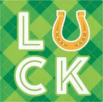 St. Patrick's Luck Irish Green Holiday Theme Party Paper Beverage Napkins New. Price: $9.99.