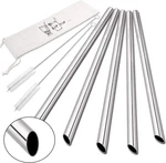 Reusable Smoothie Stainless Steel Straws, 0.5'' Extra Wide Metal New. Price: $11.99.