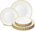 Lullaby 60PCS Pearl White Scalloped Plastic Plates With Gold Rim, Disposable ... New. Price: $49.14.