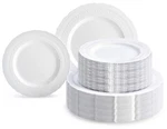 Disposable Plastic Plates 240 Piece 120 Guest Heavy Duty Chateau White Occasions New. Price: $259.99.