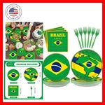96 Pcs Brazil Flag Birthday Party Supplies Plates And Napki... New. Price: $38.99.
