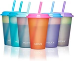 Color Changing Cups With Lids And Straws For Kids 6PACK 12OZ Plastic Reusable New. Price: $22.46.