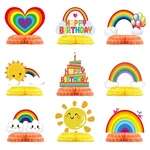 9 Pieces Rainbow Birthday Decorations Honeycomb Party Table Color... New. Price: $14.46.