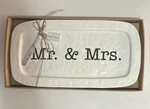 Wedding Decor & Mrs Ceramic Platter Set 15.5 X 8 Mudpie Plate Used. Price: $9.99.