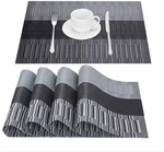 Giverare Placemats Set Of 4, Heat-resistant Woven 12 X 18 Inches, Black+gray New. Price: $11.71.