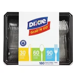 Clear Disposable Polystyrene Utensils, Combo Pack With Tray, 90-FORKS/30-KNIVES/ New. Price: $30.69.