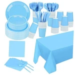 229PCS Light Blue Party Supplies Set Paper Disposable Plates Cups Sky New. Price: $37.75.