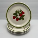 Vtg Strawberry Salad Plates 7.25 In Country Kitchen Retro Set Of O424 Used. Price: $34.99.