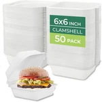 Eco-friendly 50-PACK Compostable Clamshell Containers 6X6 Inch Microwave Safe New. Price: $30.95.