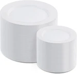 Aozita 200 Pcs White Plastic Plates, Premium Heavy Duty Disposable For New. Price: $65.99.