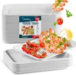 100 Pack 14 Inch Heavy Duty Disposable Food Trays Compostable Large Paper Pla... New. Price: $51.72.