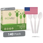 Ecovita 100 Compostable Spoons - 140 Large Disposable Utensils 6.3 In. New. Price: $42.06.