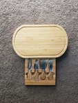 Premium Wooden Cheese Board & Knives Set - Perfect Gift Item New. Price: $34.73.