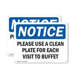(2 Pack) Please Use Clean Plate For Each Visit Buffet Osha Notice Sign Decal New. Price: $18.99.