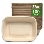 100 Pack 32 Oz Large Paper Bowls Chipotlestyle Rectangle For Burrito Nacho New. Price: $47.22.