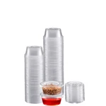 Zeml Portion Cups With Lids 2 Ounces, 100 Pack Disposable Plastic For New. Price: $11.16.