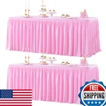 Party Talk 2-PACK Pink Polyester Tablecloths For 6FT Rectangle Tables New. Price: $71.07.