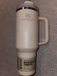 New Stanley Cup 40OZ Quencher H2.0 Flowstate Tumbler Cream Tonal Clipboard Logo. Price: $19.99.