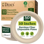 Dtocs Bamboo Disposable Plates 10 Inch (50 Pack) Heavy Duty Compostable Dinne... New. Price: $32.86.