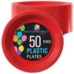 Exquisite Red Plastic Plates Disposable 10" Dinner 50 Pcs ... New. Price: $27.99.