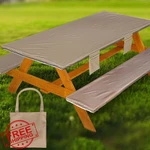 Wrakus Picnic Table Cover Vinyl Elastic Edges 96X30IN Waterproof 3-PIECE Set New. Price: $40.99.