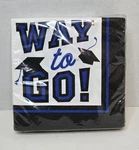 Graduation Amscan Way To Go Blue Black & White Theme 2PLY Usa 40CT Napkins New. Price: $6.00.