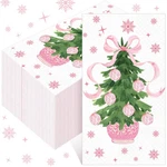 100 Pcs Pink Christmas Potted Plants Napkins 3 Ply Disposable Hand Towels For... New. Price: $36.05.