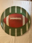 Amscan Serving Tray Football Platter Melamine Party Plate Multicolor Used. Price: $17.95.