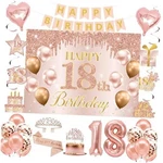 Rthpy Decorations For Girls, It's My Crown And Sash Pink Rose 18TH Birthday New. Price: $36.42.