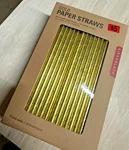 Kikkerland Metallic Gold Design Paper Straws - Box Of 144 Brand New, Unopened. Price: $5.95.