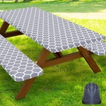 Smiry Picnic Table With Bench Covers, Waterproof 30" X 72", Grey New. Price: $29.99.