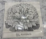 Hester And Cook Disposable Black White Peony Paper Placemats Pack Of 12 New. Price: $25.00.