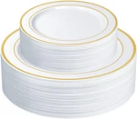 Setup 60 Piece Combo Gold Trim Plastic Plates Premium Heavy-duty 30 Disposabl New. Price: $41.95.