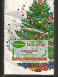 Vintage Christmas Tree Party Tablecover 54" X 96" Paper Green White Retro Ullman New. Price: $6.95.