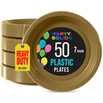 Party Solids Gold Plastic For Supplies 7" Disposable Plates... New. Price: $25.20.