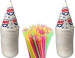 Concession Essentials 200 Count 6OZ Snow Cone Cups With 8" Neon Spoon Str... New. Price: $26.39.