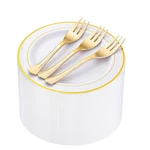120 Pcs Plastic Dessert Plates And Forks, 6.3 Inch Disposable Salad P... New. Price: $45.81.