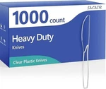 Sacatr 1000 Count Heavy Duty Plastic Knives Disposable, Bpa-free Clear New. Price: $78.99.