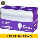 Pantry Value Disposable White Plastic Soup Spoons 400-PACK New. Price: $34.99.